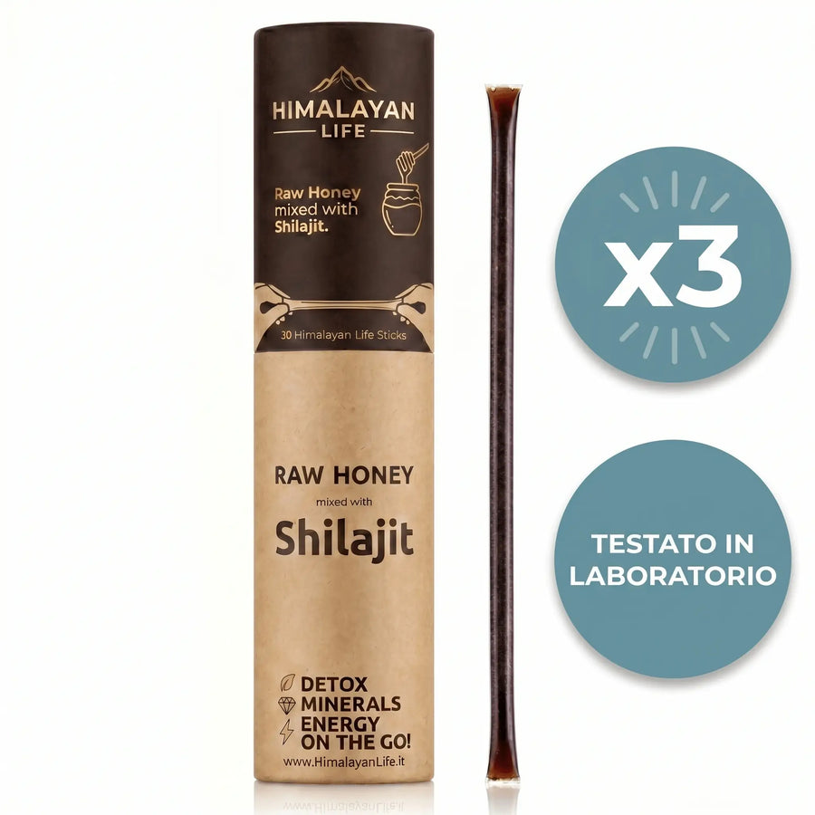 3X Rohhonig-Sticks mit Shilajit – 30 Einzelportionsbeutel