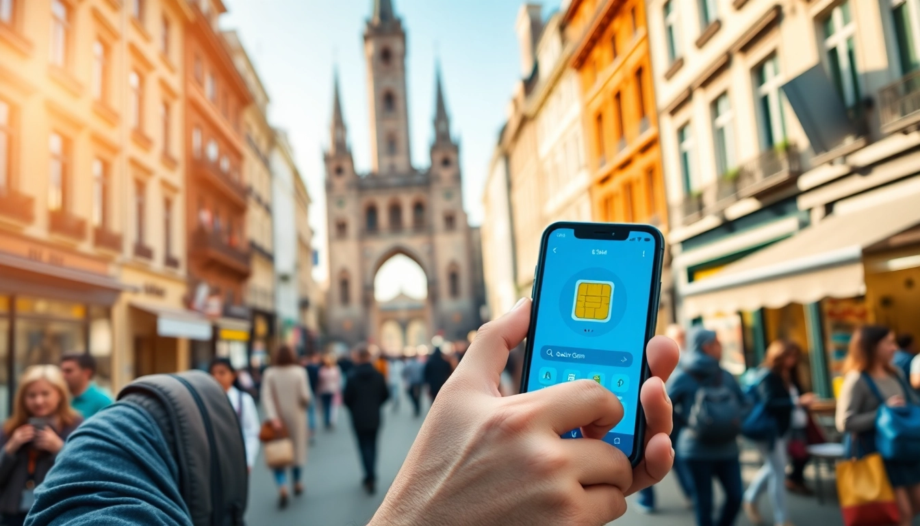 Connecting effortlessly with esim Europe while exploring a vibrant European city.