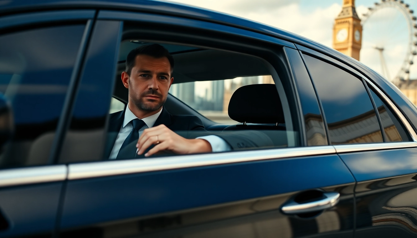 Experience luxury with a london chauffeur service against London's iconic skyline.