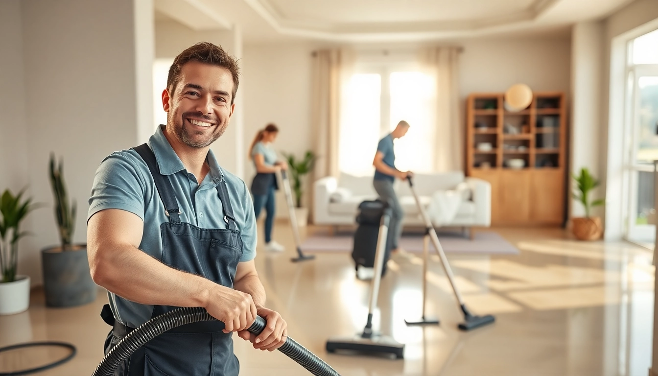 Bond cleaning Logan showcasing professional cleaners tidying a bright and inviting home.