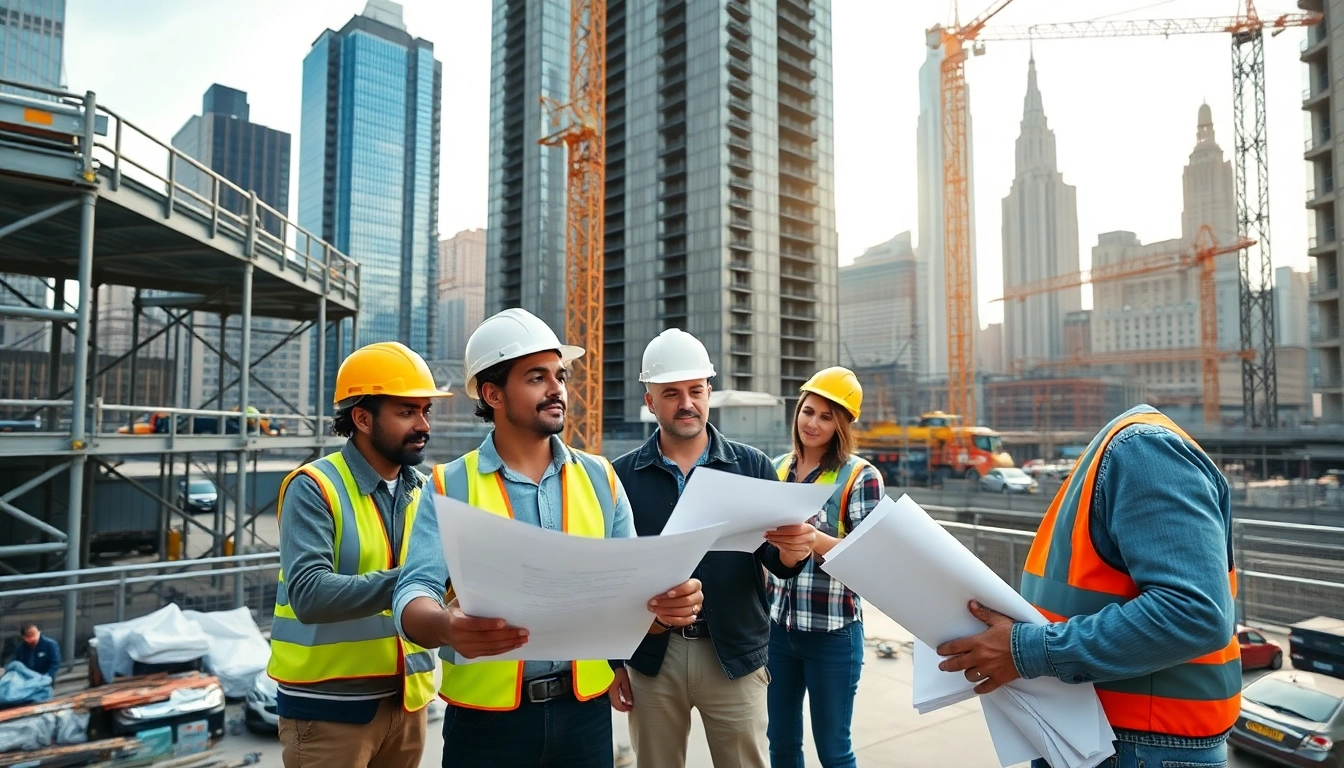 Elevate your project with experienced New York Commercial General Contractor managing a busy construction site.